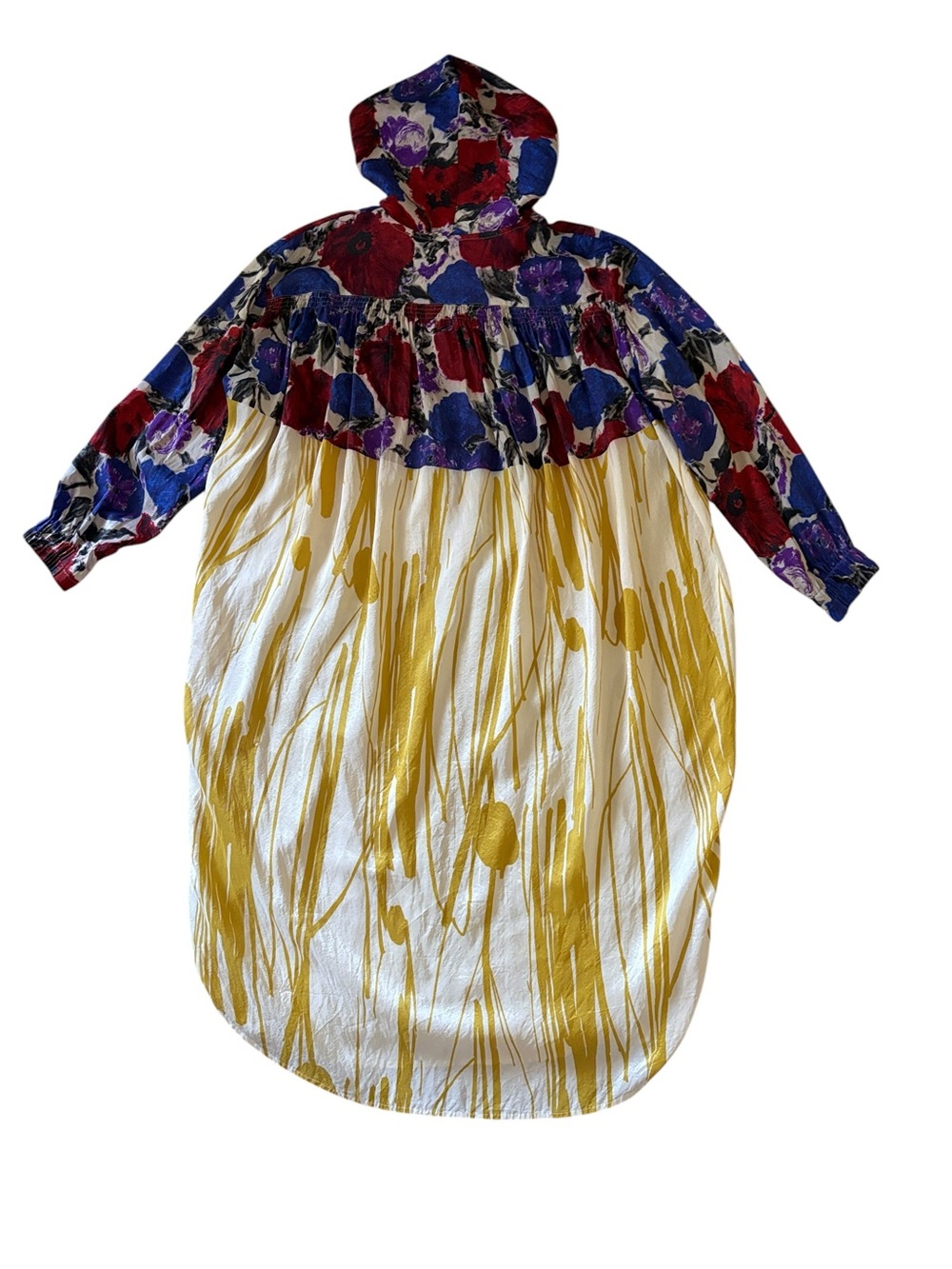 RARE Archival Dries Van Noten 100% Silk Hooded Tunic Dress Size 38 M Floral - Picture 4 of 11